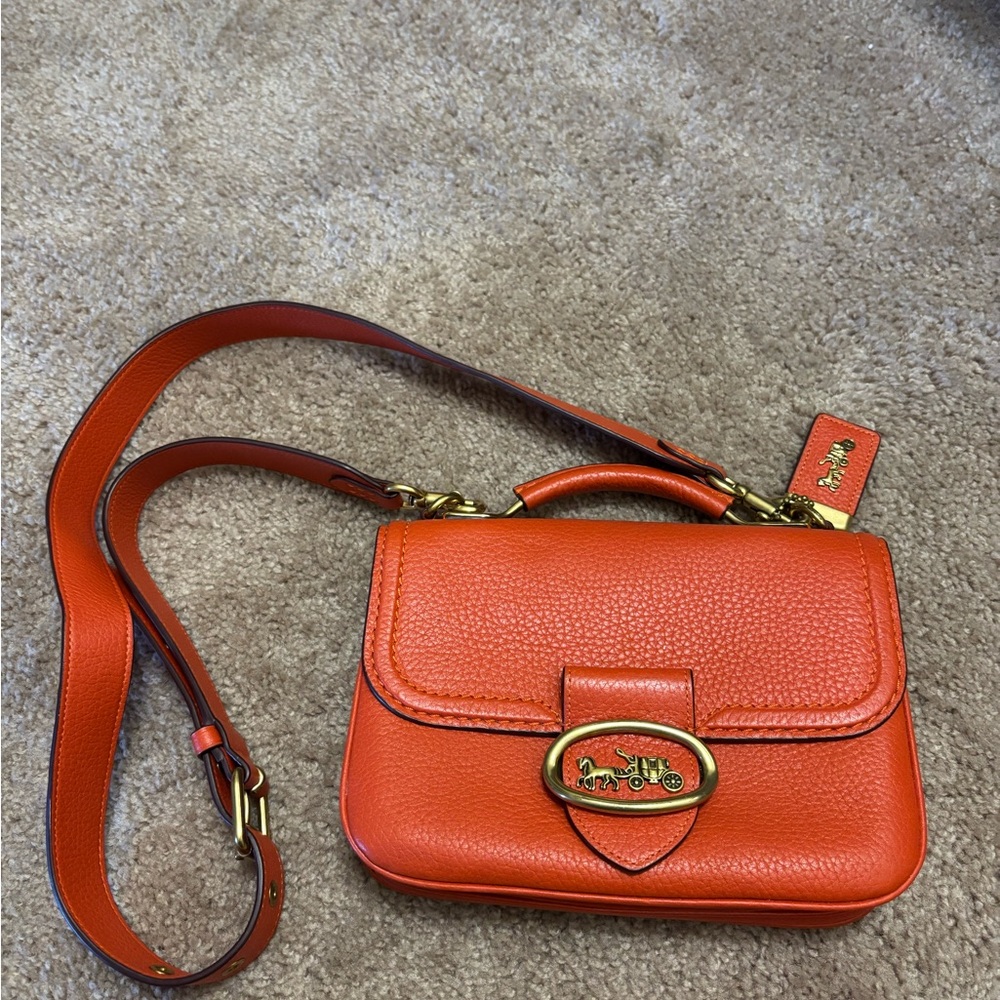 Coach Riley Top Handle in Orange